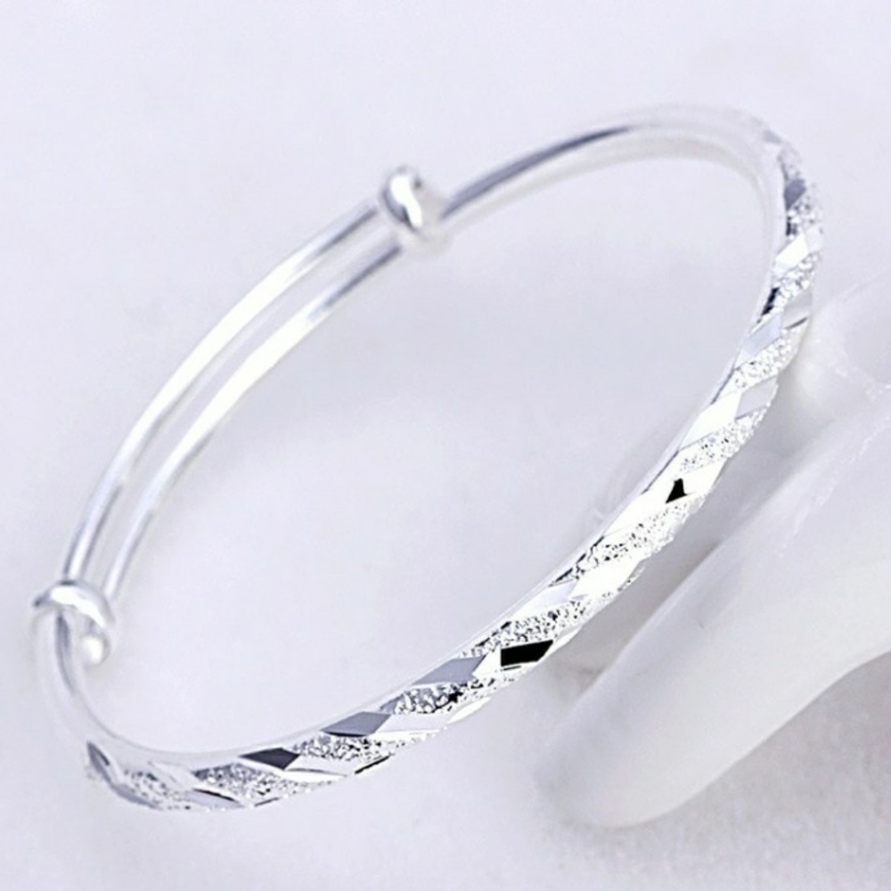NEW S925 Handmade Diamond Cut Adjustable Bracelet - Picture 6 of 13